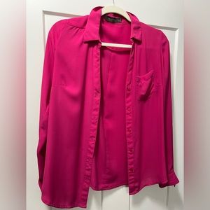 Pink long sleeve blouse Limited